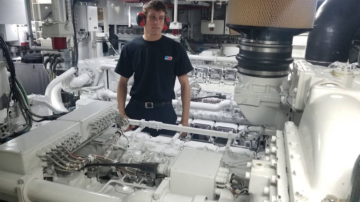 Alex Gillespie and MTU Twin Diesel Marine Engines