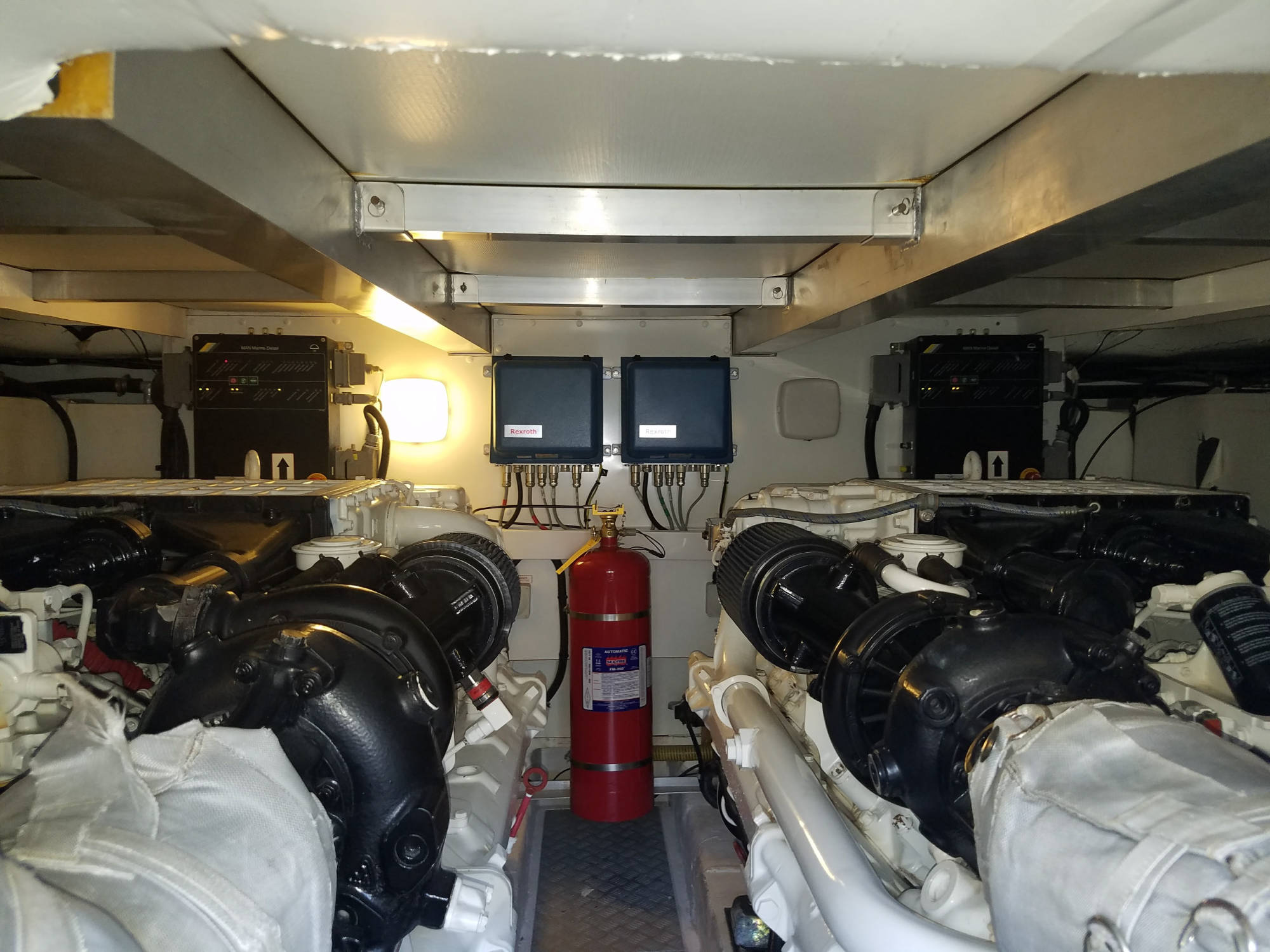 Interior view of a marine engine room